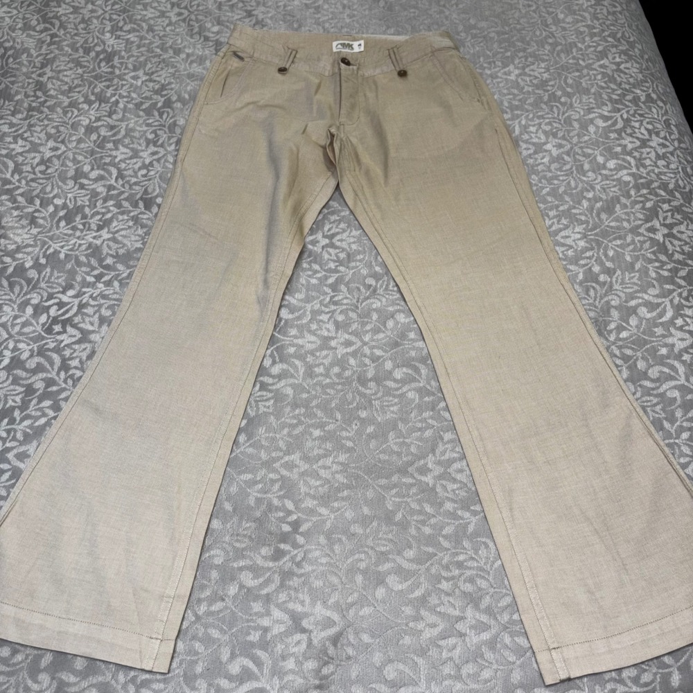 MK Mountain Khaki Tan Khaki Relaxed Low Rise‎ Wide Leg Cotton Pants 6R (E39)